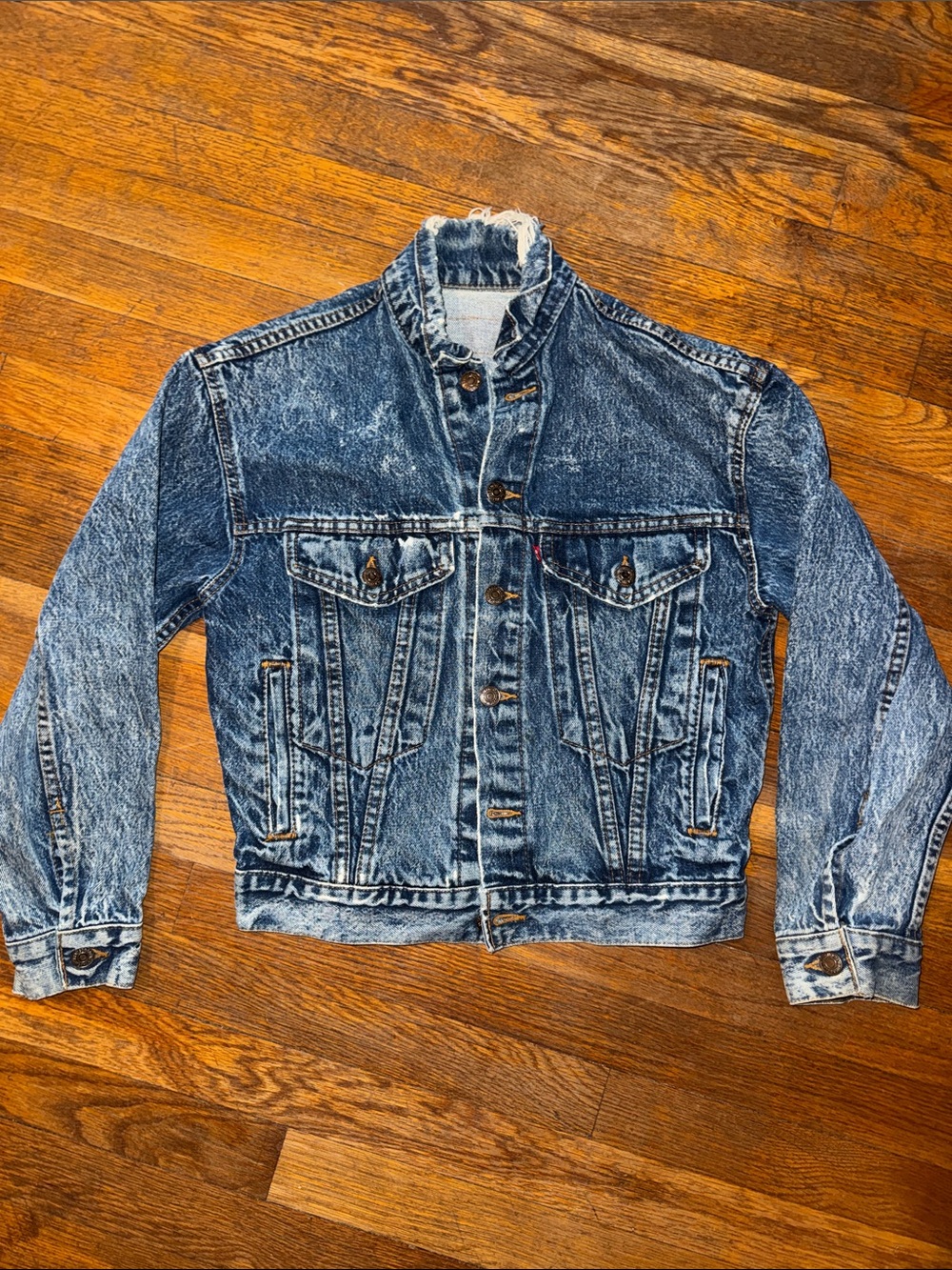 Levi's Vintage Distressed Light Blue Acid-Wash Denim Jacket